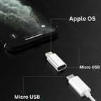 Adaptor Fast Charging, Micro USB / Lightning, Redare Muzica si Transfer Datee, Argintiu