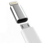 Adaptor Fast Charging, Micro USB / Lightning, Redare Muzica si Transfer Datee, Argintiu