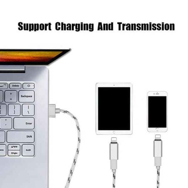 Adaptor Fast Charging, Micro USB / Lightning, Redare Muzica si Transfer Datee, Argintiu