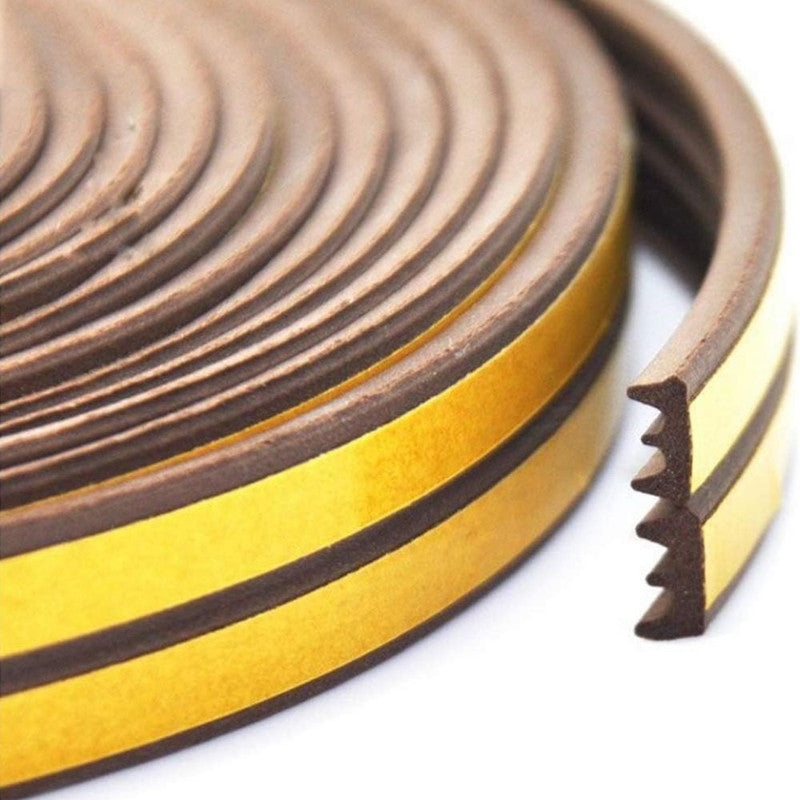 Set 2 buc, Banda autoadeziva pentru etansarea usilor si ferestrelor, Profil E, 9mm x 4mm, Rezistenta UV, Cauciuc EPDM, 6 m, M
