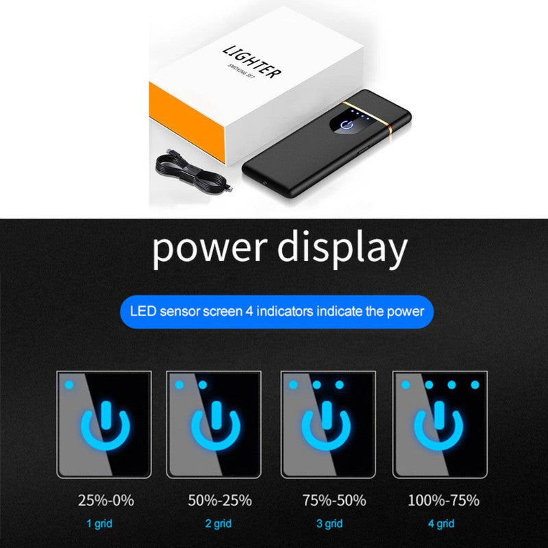 Bricheta Electrica Antivant in Cutie, Incarcare USB, Senzor Digital, Aprindere cu Inductie pentru 2 Tigari Simultan, Indicato