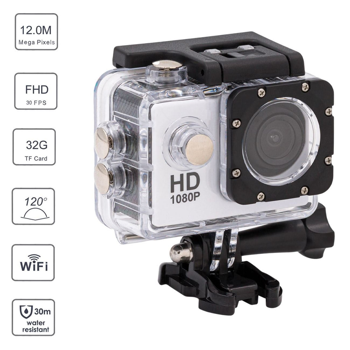 Camera de Actiune, Full HD, Wifi, 30 Fps, Display 2 inch, 5 MP, Silver