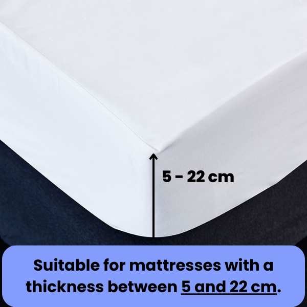Cearceaf de Pat cu Elastic, Bumbac, Tesatura Rigida, 140g/m2, 180 x 200 cm, Albastru