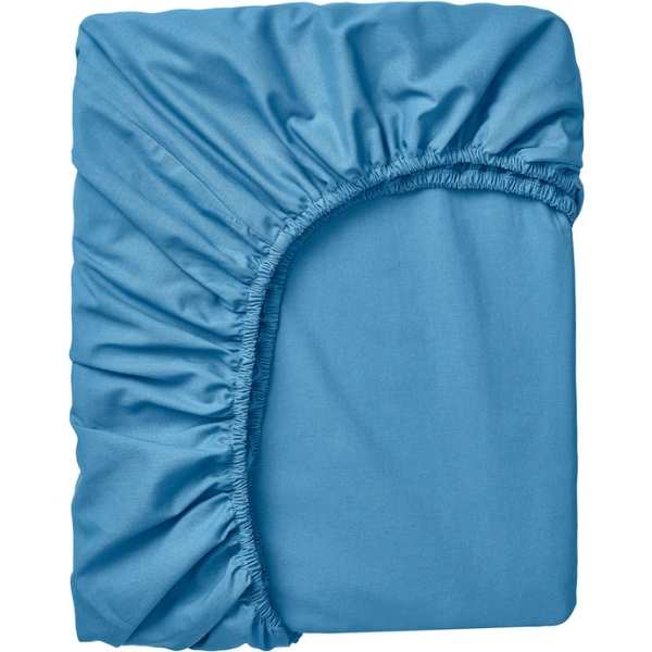 Cearceaf de Pat cu Elastic, Bumbac, Tesatura Rigida, 140g/m2, 180 x 200 cm, Albastru