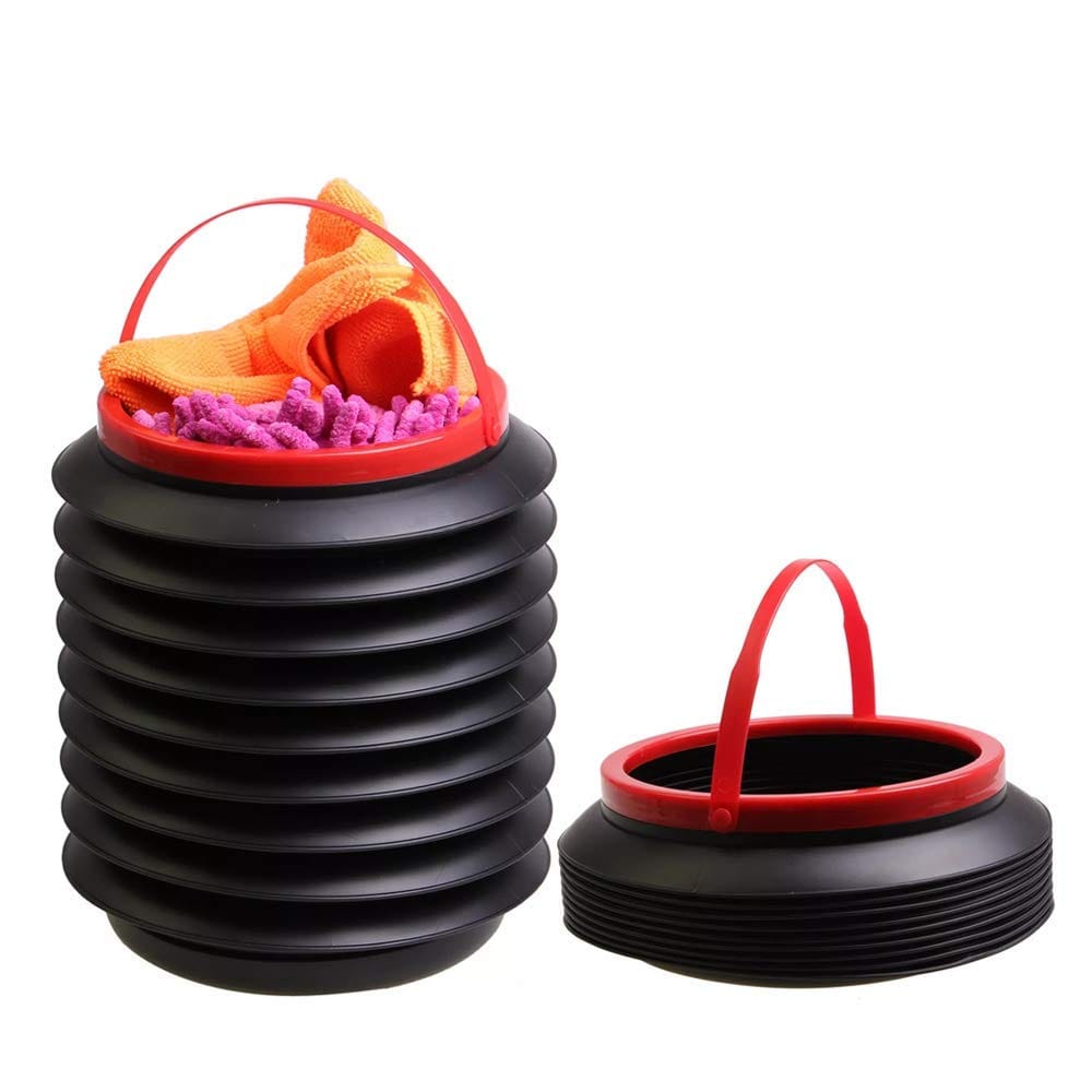 Cos de Gunoi Pliabil pentru Autoturisme, Plastic, 4L, 24 x 18 cm, Negru