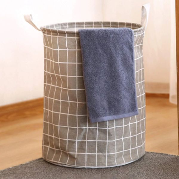 Cos pentru Rufe cu Manere, Impermeabil, Poliester, 40 x 50 cm, 80 Litri, Gri