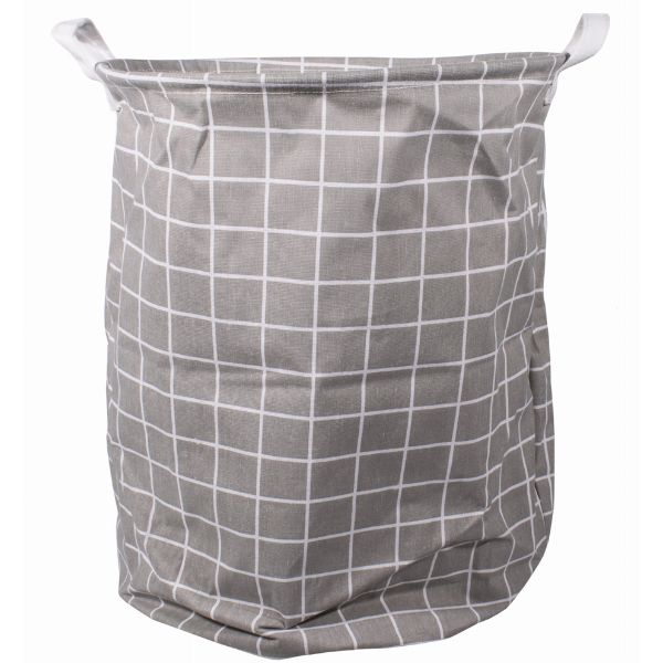 Cos pentru Rufe cu Manere, Impermeabil, Poliester, 40 x 50 cm, 80 Litri, Gri