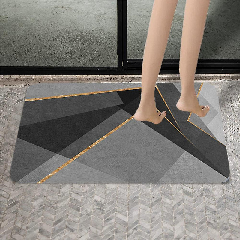 Covoras pentru baie ultra absorbant, anti-alunecare, material Diaton, Model Abstract, 50 x 80 cm