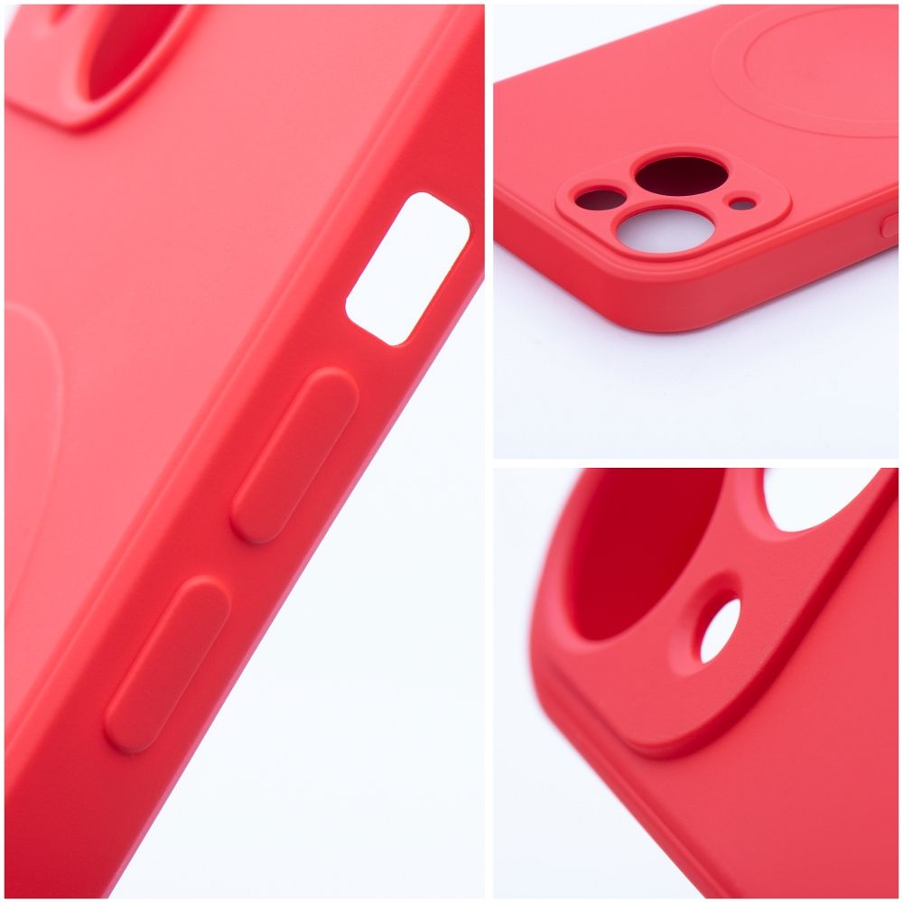 Husa MagSafe din silicon compatibila cu Iphone 14 Pro, Rosu Mat