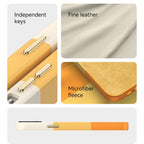Husa de protectie cu armatura pe margini pentru Iphone 14 Pro, Piele Ecologica si Folie de Protectie 9H, Grosime 0.3 mm, Alba