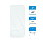 Husa de protectie cu armatura pe margini pentru Iphone 14 Pro, Piele Ecologica si Folie de Protectie 9H, Grosime 0.3 mm, Alba