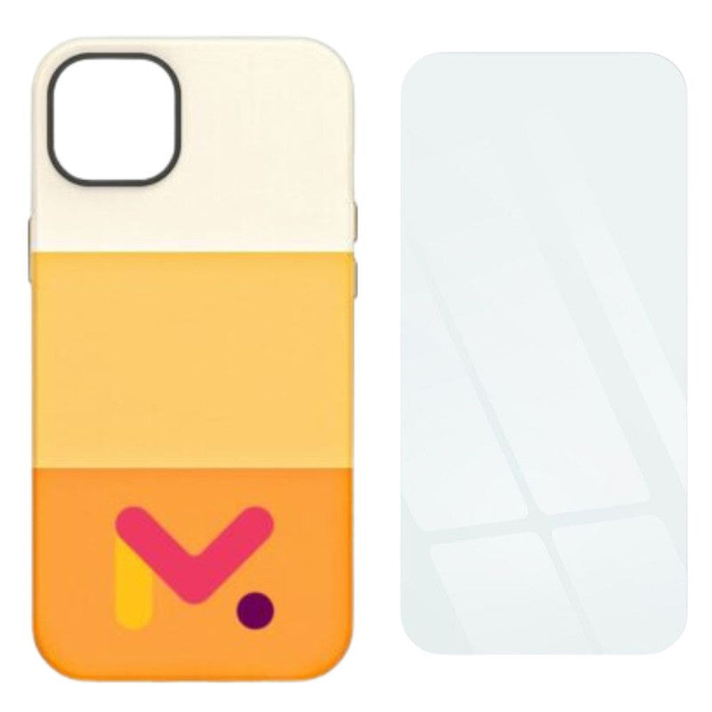 Husa de protectie cu armatura pe margini pentru Iphone 14 Pro, Piele Ecologica si Folie de Protectie 9H, Grosime 0.3 mm, Port