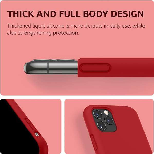 Husa din Silicon Soft compatibila cu iPhone 11 Pro Max, Rosu