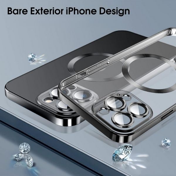 Husa pentru iPhone 16 Pro Max, TPU, Protectie si pentru Camera, MagSafe, Anti-Alunecare, Anti-Galbenire, Transparenta cu Marg