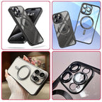 Husa pentru iPhone 16 Pro Max, TPU, Protectie si pentru Camera, MagSafe, Anti-Alunecare, Anti-Galbenire, Transparenta cu Marg