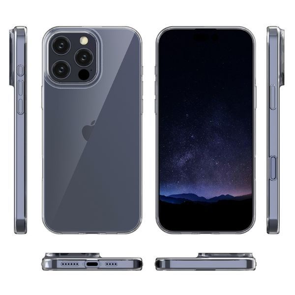 Husa si Folie Protectie pentru iPhone 16 Pro, Silicon, Anti-Alunecare, Anti-Galbenire, Transparenta, Grosime 2 mm