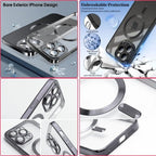 Husa si Folie Protectie pentru iPhone 16 TPU, Protectie si pentru Camera, MagSafe, Anti-Alunecare, Anti-Galbenire, Transparen