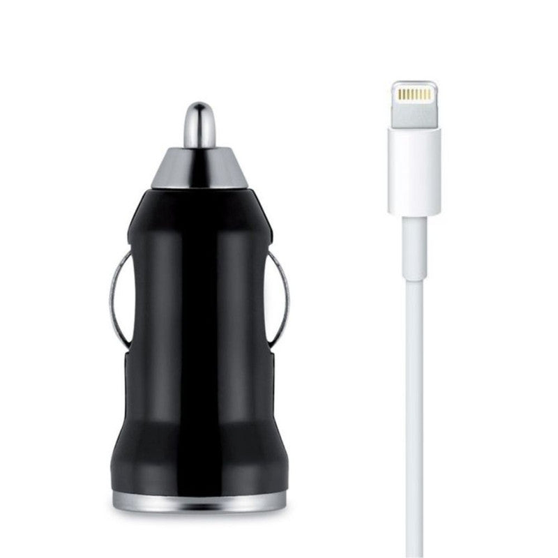 Incarcator pentru priza auto 1 x USB 1A si cablu de date si incarcare USB – Lightning, 2A, 1m, Fast Charging
