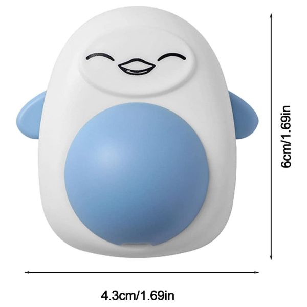 Jucarie interactiva Model Pinguin pentru pisicute cu minge rotativa 360° din iarba Catnip, 4.3 x 6 cm, Albastru