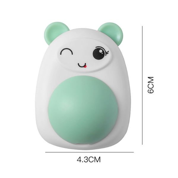 Jucarie interactiva Model Ursulet pentru pisicute cu minge rotativa 360° din iarba Catnip, 4.3 x 6 cm, Roz