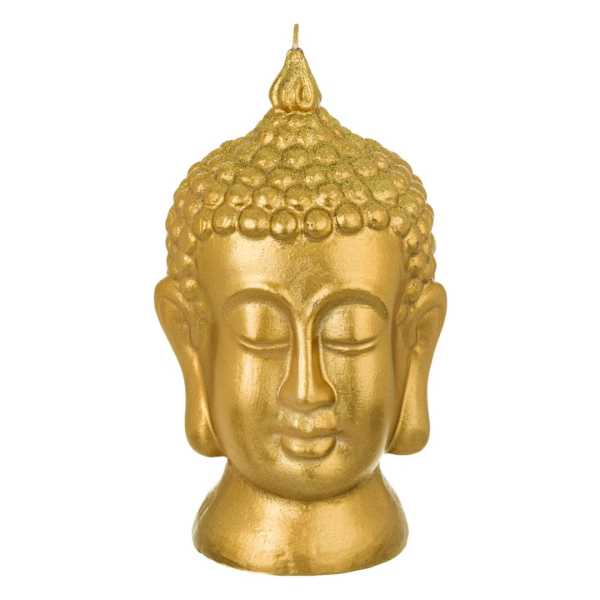Lumanare Decorativa Mercaton, Model Cap Buddha 3D, 11 x 21 cm, Auriu