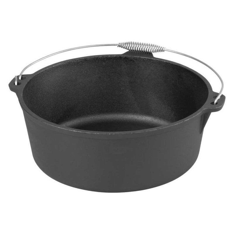 Oala de Fonta, cu Maner din Inox, 10 L, 34×14 cm, Negru