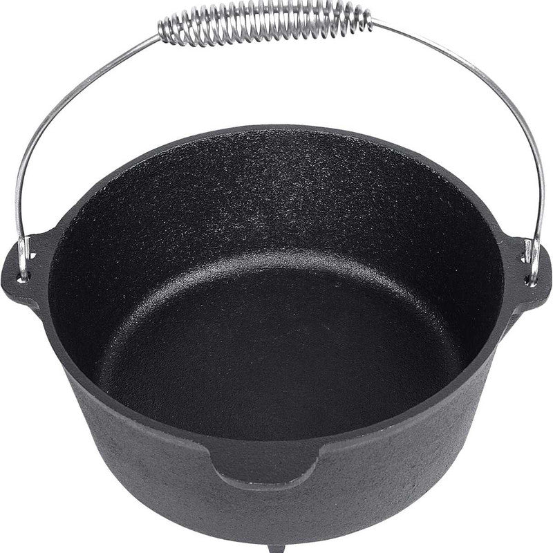 Oala de Fonta, cu Maner din Inox, 10 L, 34×14 cm, Negru