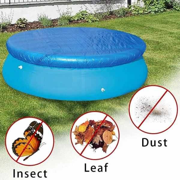 Prelata Universala Mercaton, pentru Acoperire Piscine Gonflabile Rotunde cu Diametru 244 cm, Material PVC, Impermeabila, Alba