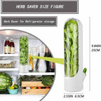 Recipient Mercaton pentru Depozitarea si Mentionerea Proaspata a Ierburilor Aromate in Frigider, BPA Free, 25 x 6.5 cm, Alb