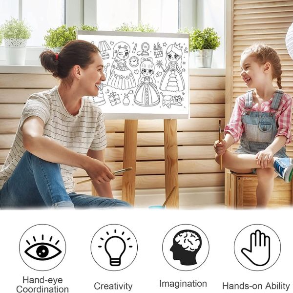 Rola hartie auto-adeziva si decupabila pentru desenat si colorat, 3m x 30 cm, Model cu printese