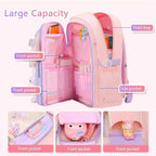 Rucsac Mercaton din Material Oxford cu Jucarie de Plus, 35 L, Bretele Captusite, 45x32x17 cm, Roz cu Mov