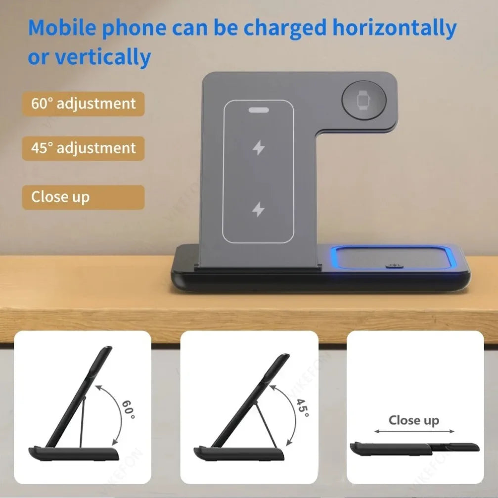 STAȚIE PLIABILĂ DE ÎNCĂRCARE WIRELESS 3‑ÎN‑1