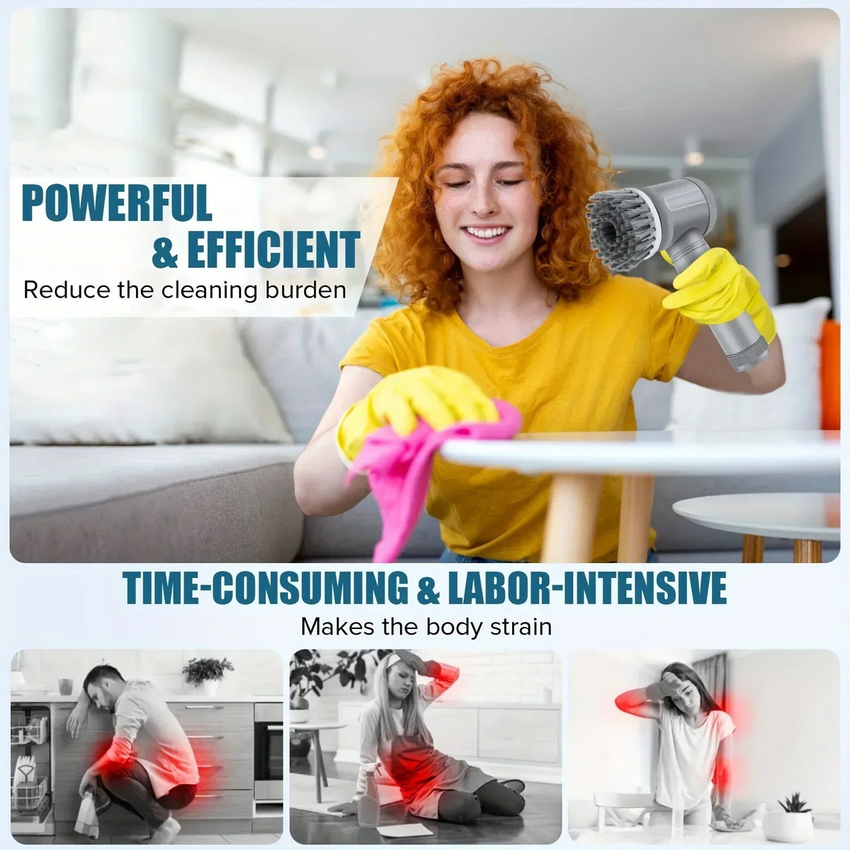 Perie Electrică Rotativă 5 în 1 – Curățenie Rapidă Fără Efort