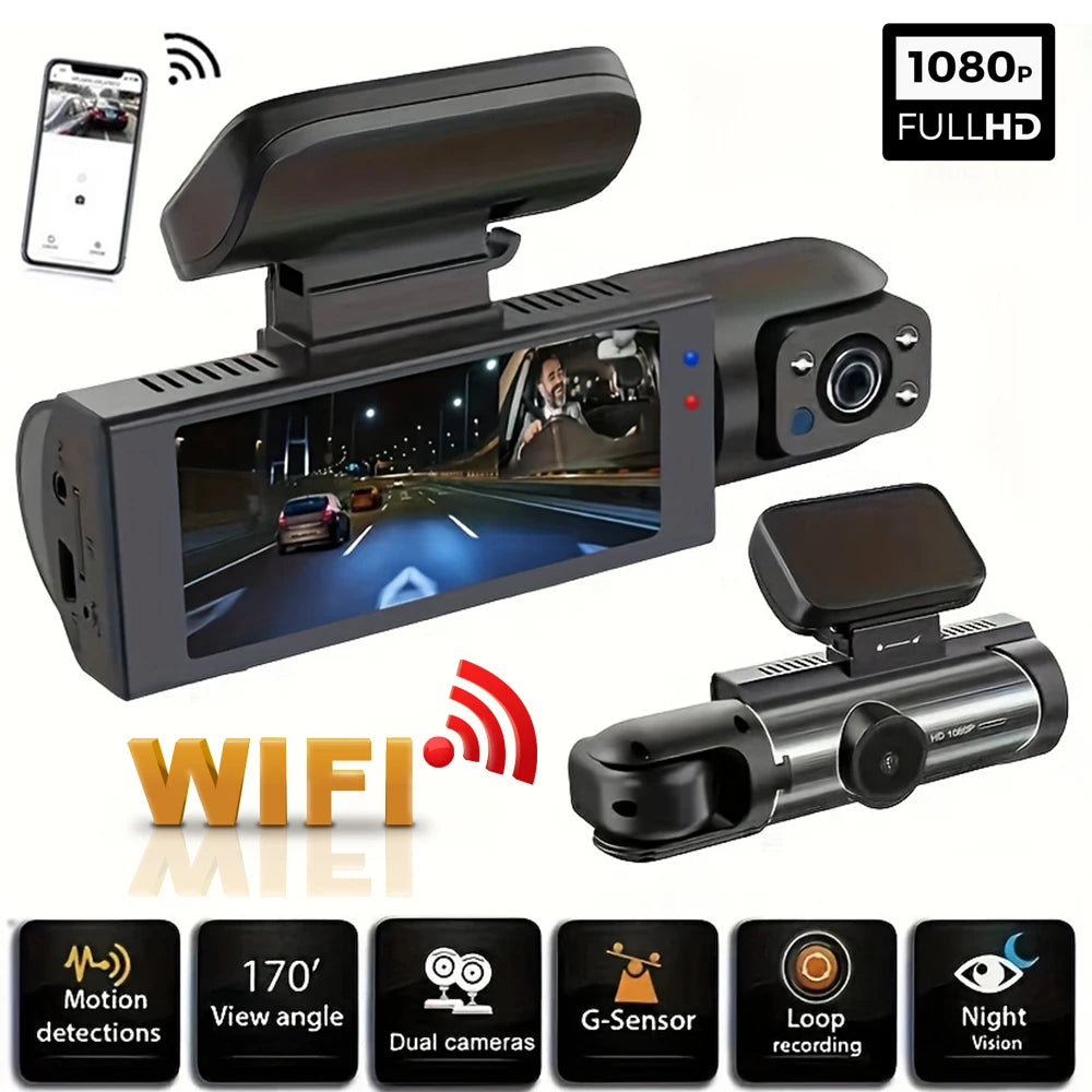 CAMERĂ AUTO WI‑FI FULL HD CU ÎNREGISTRARE ÎN BUCLĂ