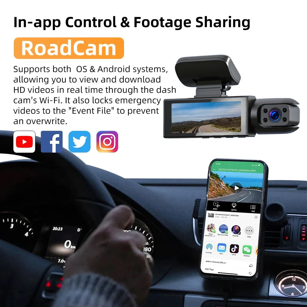 CAMERĂ AUTO WI‑FI FULL HD CU ÎNREGISTRARE ÎN BUCLĂ