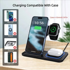STAȚIE PLIABILĂ DE ÎNCĂRCARE WIRELESS 3‑ÎN‑1