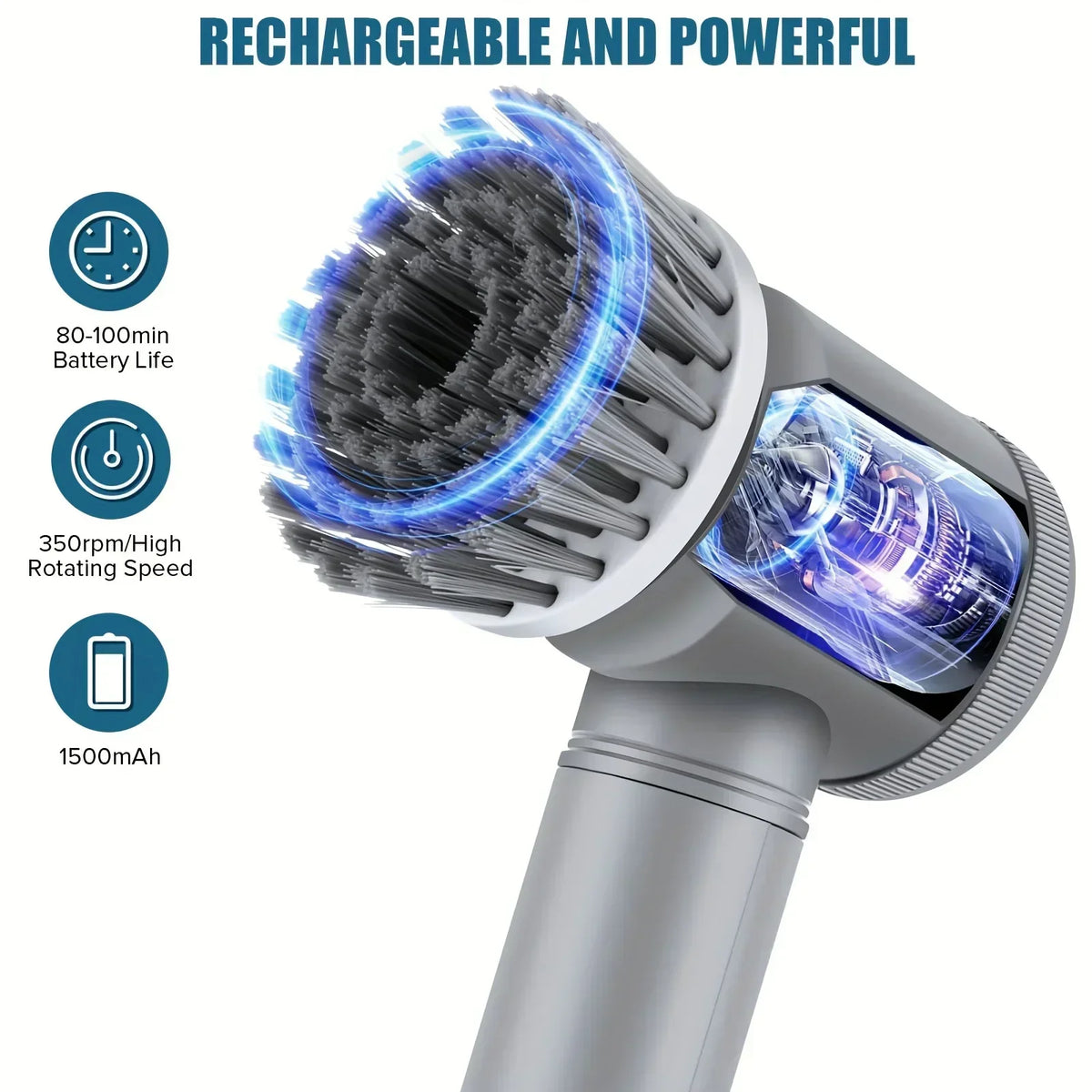 Perie Electrică Rotativă 5 în 1 – Curățenie Rapidă Fără Efort