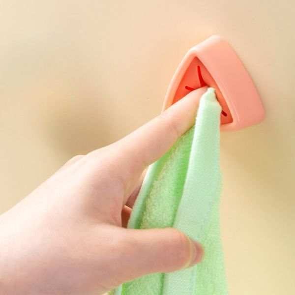 Set 10 Agatatori pentru Prosoape, Mercaton, Autoadezive, Impermeabile, Montaj pe Perete, Sistem Push Free, Roz