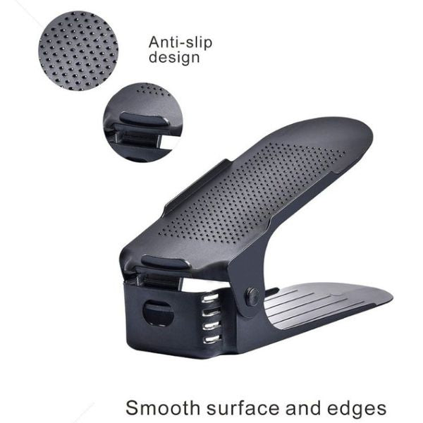 Set 10 buc, Organizator, Suport Mercaton pentru Incaltaminte, Reglabil 3 Pozitii, Dublare Spatiu Depozitare, 6×25.5×11/17 cm,
