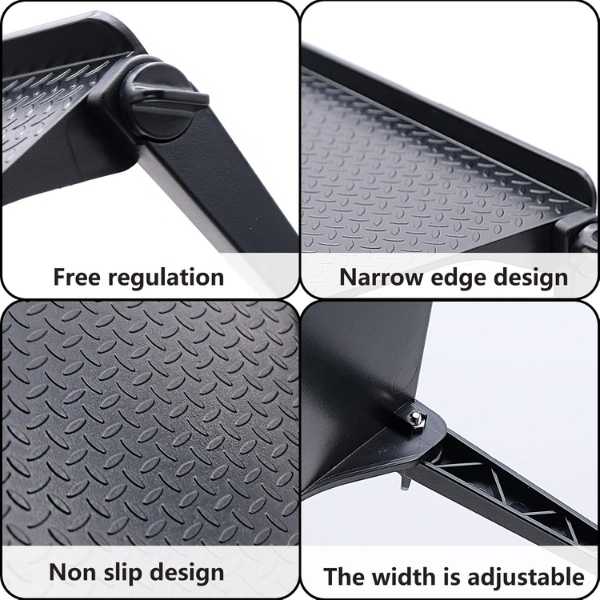 Set 2 buc, Raft Reglabil de Depozitare pentru TV sau Monitoare LCD, Maxim 4 Kg, 30 x 11 x 3 cm, Negru