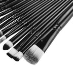 Set 20 Perii pentru Makeup, Antialergice, Lungime 15 cm, Pot fi spalate, Negru