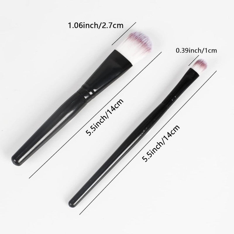 Set 20 Perii pentru Makeup, Antialergice, Lungime 15 cm, Pot fi spalate, Negru
