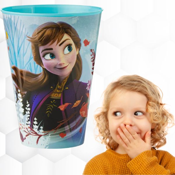 Set 3 Pahare din Plastic cu Frozen, fara BPA, 430 ML, Multicolor