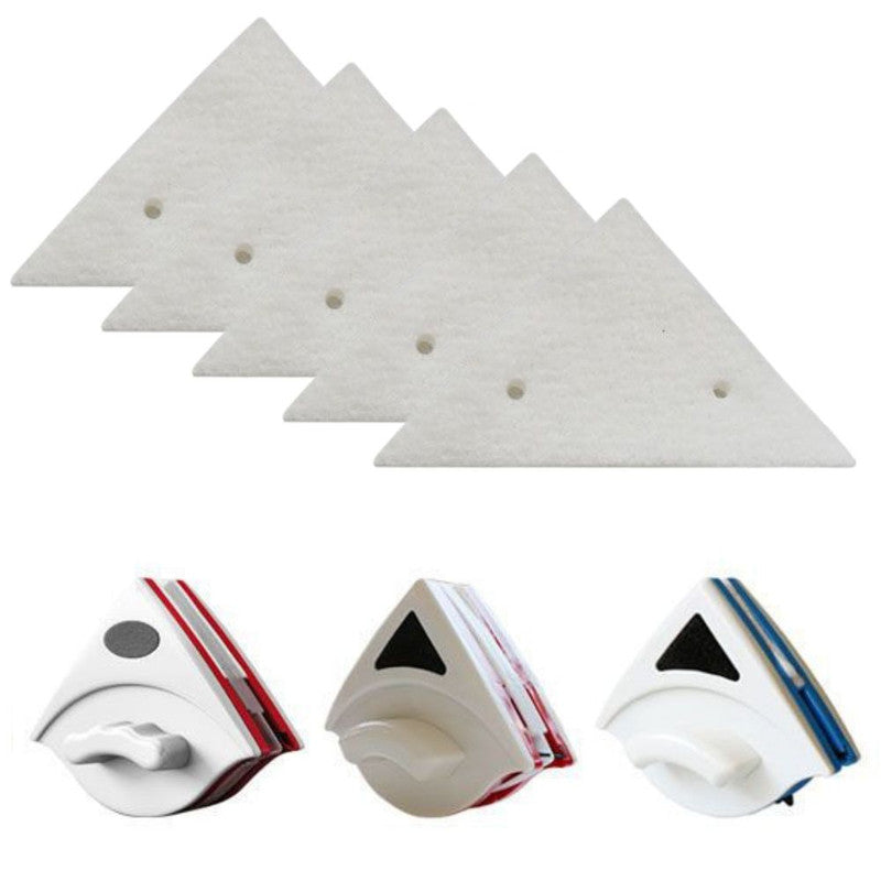 Set 5 Rezerve pentru Stergator Dublu cu Magnet pentru Curatarea Geamurilor cu Grosime intre 3 si 18 mm, Alb