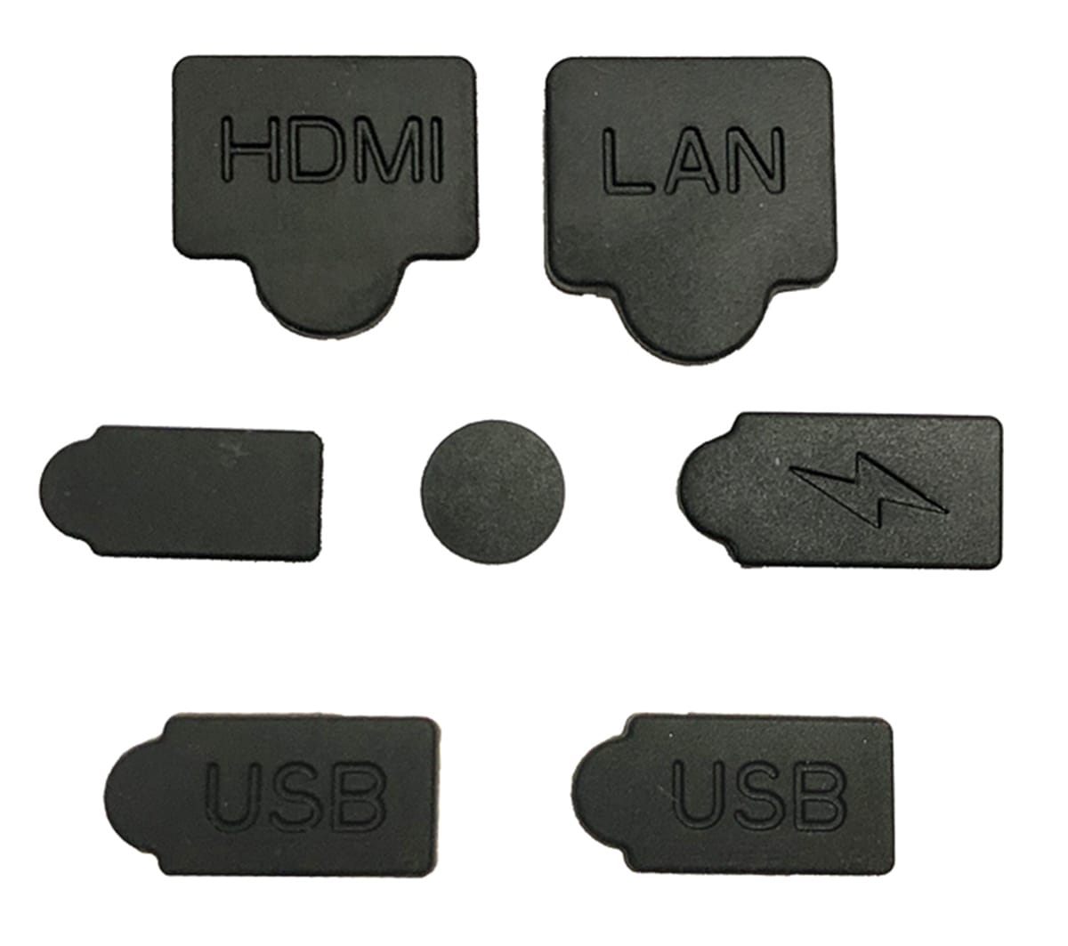 Set 7 capace din silicon pentru protectie porturi consola PlayStation 5, Negru