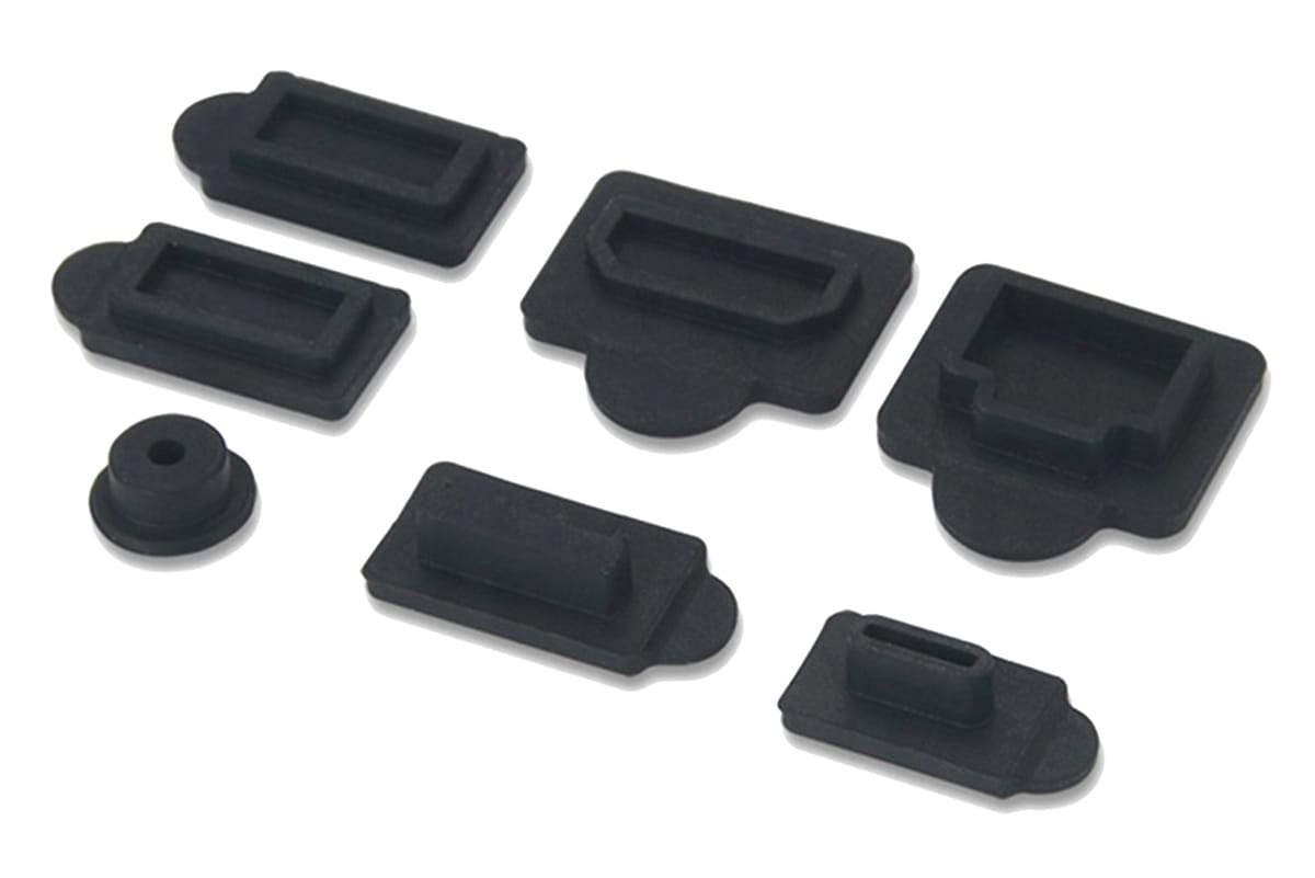 Set 7 capace din silicon pentru protectie porturi consola PlayStation 5, Negru