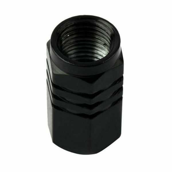 Set 8 Capace Hexagonale pentru Valva Auto, Aliaj Aluminiu, Lungime 1.8 cm, Negru