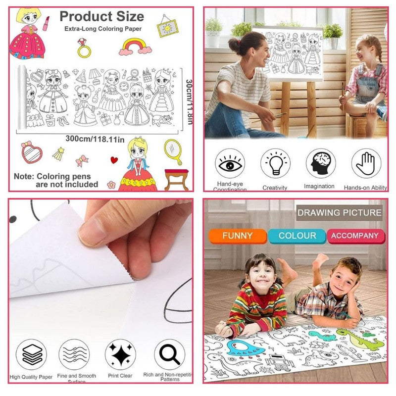 Set Creativ pentru copi, Rola de Hartie Auto-Adeziva, Model cu Printese si Set de 36 Pixuri Parfumate cu Gel si Sclipici