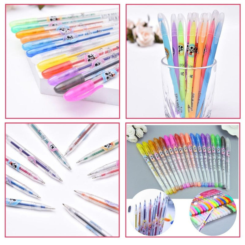 Set Creativ pentru copi, Rola de Hartie Auto-Adeziva, Model cu Printese si Set de 36 Pixuri Parfumate cu Gel si Sclipici