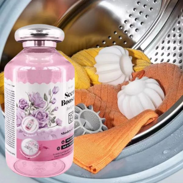 Set Parfum Concentrat pentru Rufe, Pure Fresh, 250 ML si 4 Bile Reutilizabile pentru a Preveni Incurcarea Hainelor in Masina 